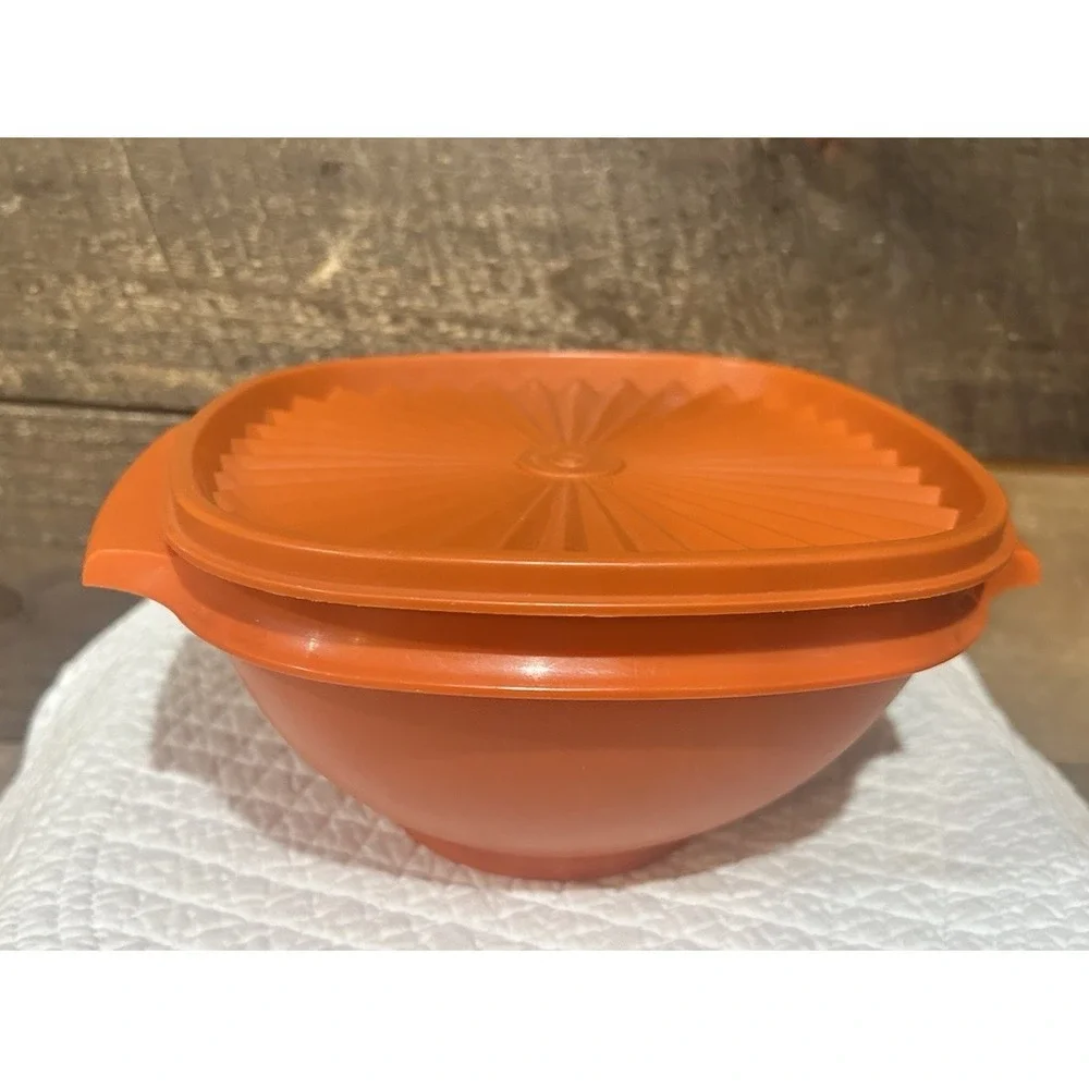 VTG Tupperware Servalier‎ Bowl SET Harvest Yellow Burnt Orange Green